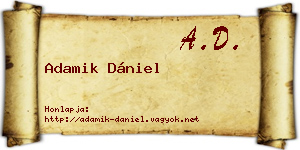 Adamik Dániel névjegykártya